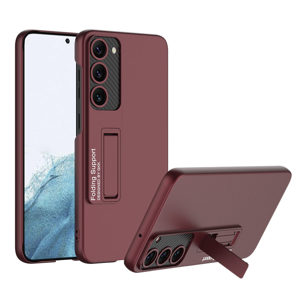 GKK For Samsung Galaxy S23 Anti-drop Rubberized Phone Cover Ultra Thin Hard PC Case with Kickstand GKK For Samsung Galaxy S23 Anti-drop Rubberized Phone Cover Ultra Thin Hard PC Case with Kickstand